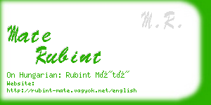 mate rubint business card